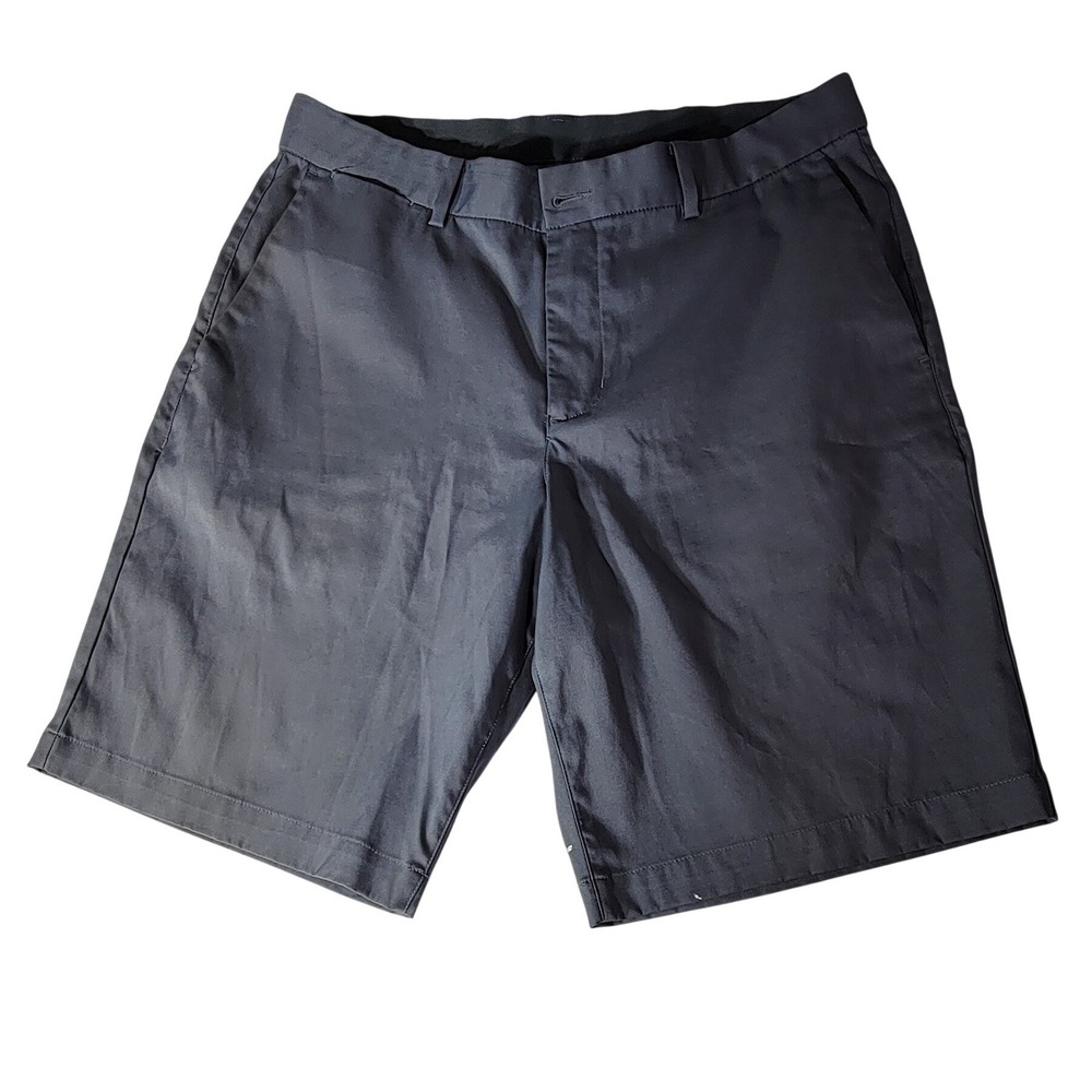 Mens Charcoal Grey Flat Front Chino‎ Shorts Casual Summer Golf 32